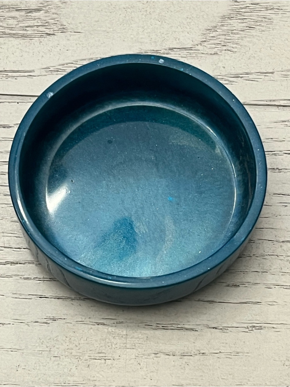 Round Teal Resin Trinket Dish
